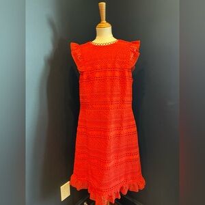 J Crew Women’s Cap-sleeve ruffle dress